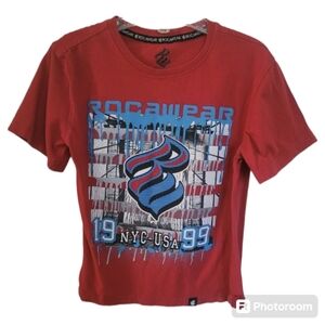 Vintage RocaWear Boys Blue Red Graphic Tee Shirt Size 6 Boys